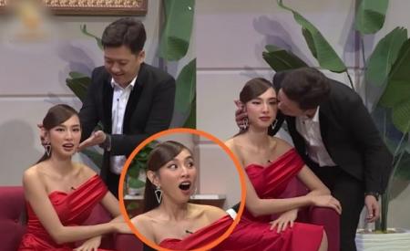 Thùy Tiên lên tiếng về hành động thân mật của Trường Giang dành cho mình trong gameshow